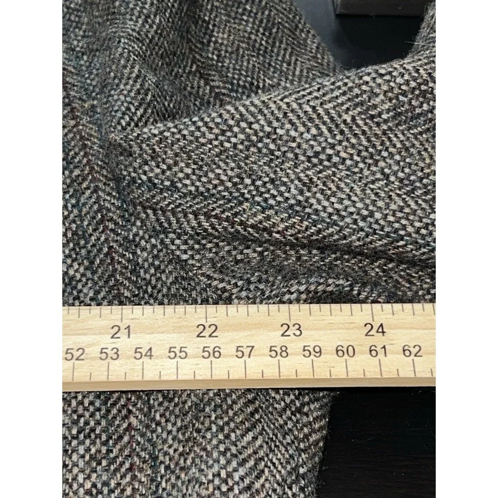 PENDELTON Blazer 44L Sport Coat Jacket Virgin Wool Brown Herringbone Elbow Patch